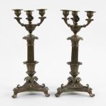 Couple bronze candesticks style Louis Philippe