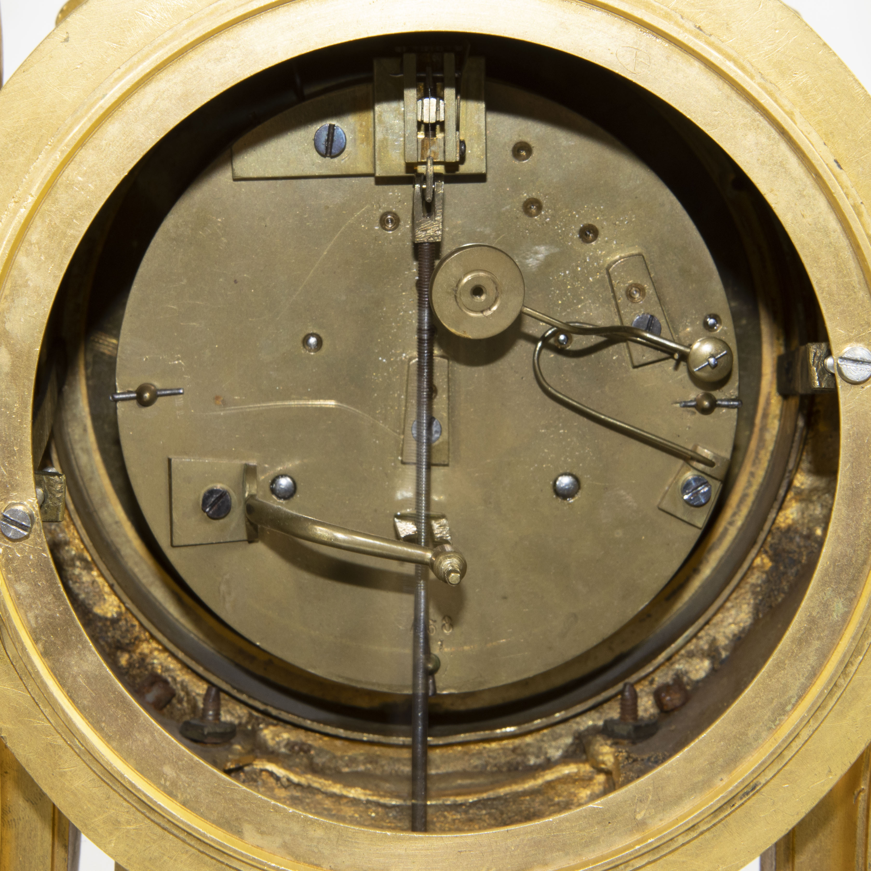 Mantel clock and candlesticks style Louis XV in gilded bronze Napoleon III period "Oudin in Marseill - Image 6 of 11