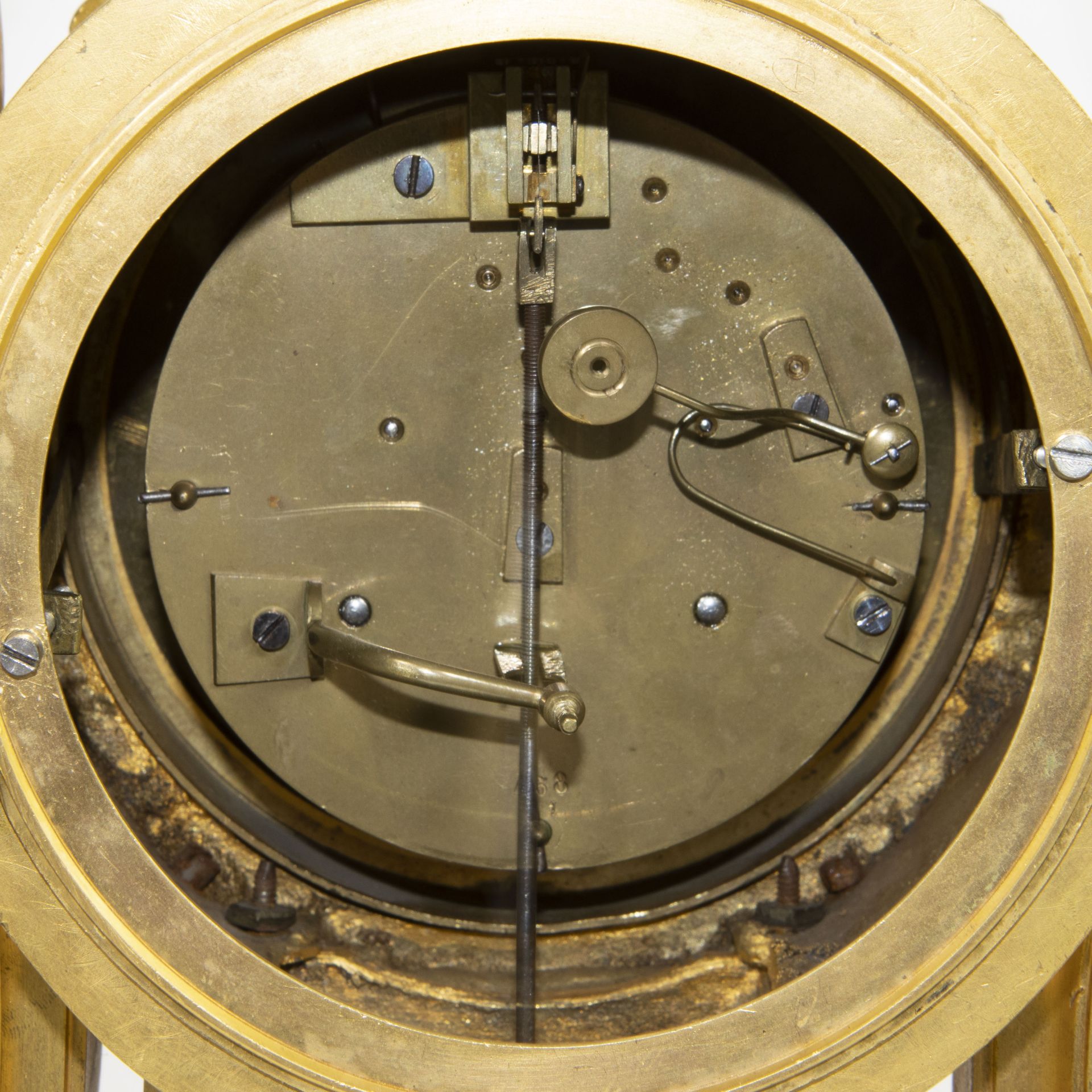 Mantel clock and candlesticks style Louis XV in gilded bronze Napoleon III period "Oudin in Marseill - Bild 6 aus 11