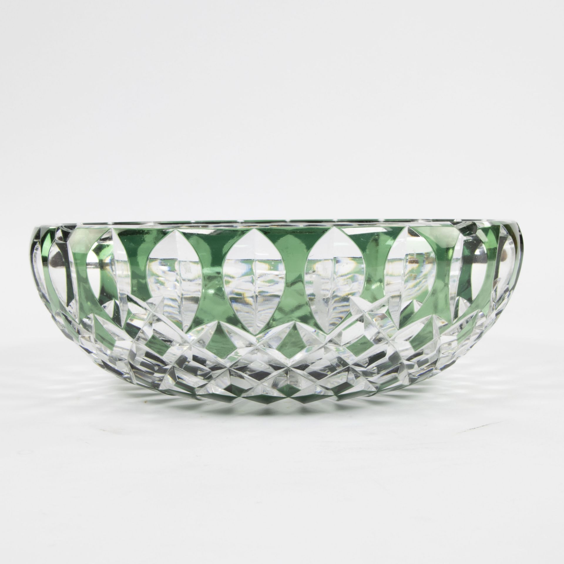 Val Saint Lambert double cut green crystal bowl - Bild 2 aus 7