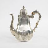 German Coffee pot, around 1900, hallmarked J.D. Schleisner, Hanau, silver 830