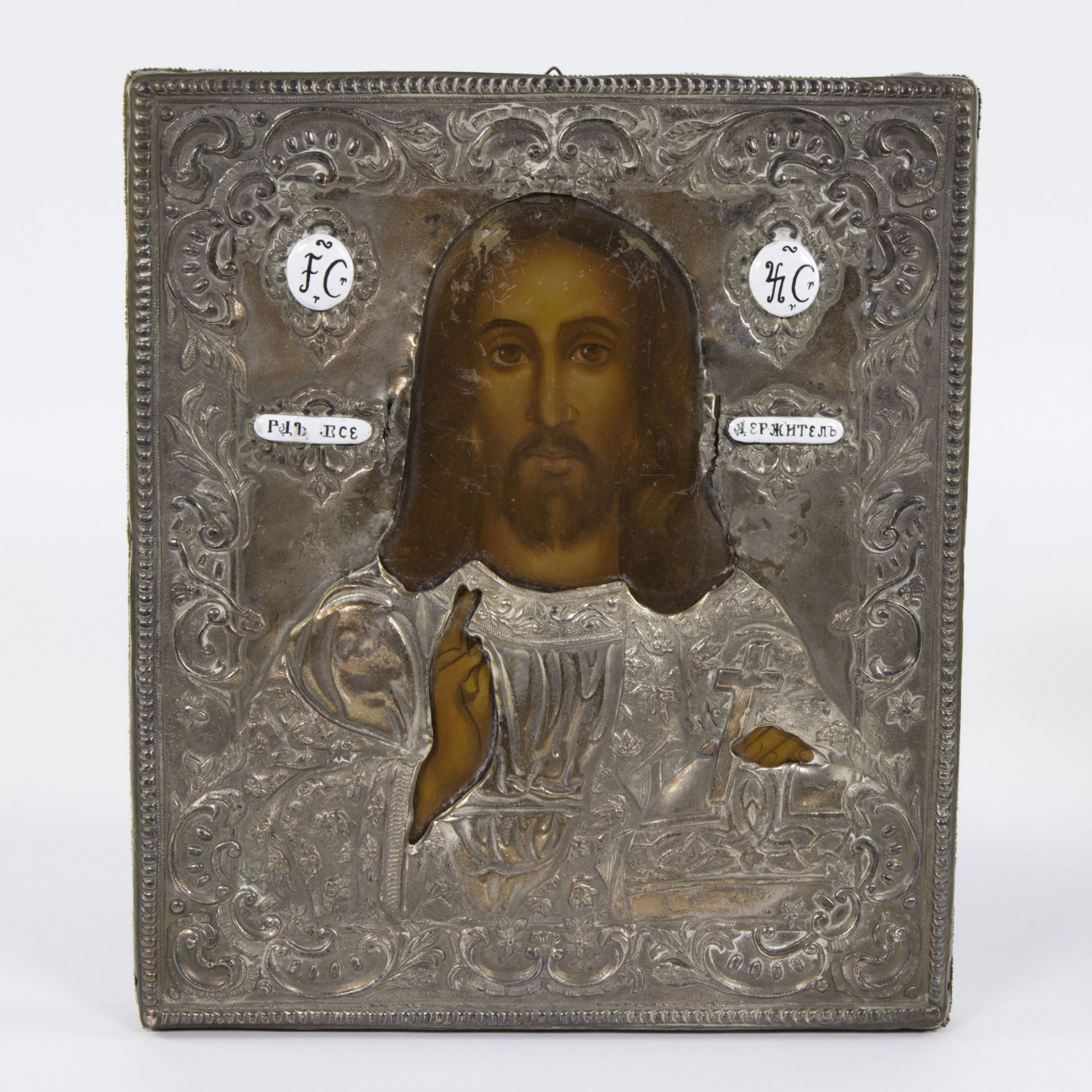 Antique Russian Icon (2), gilt metal, 19th century - Image 2 of 5