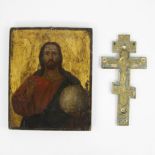 Antique Russian Icon and travel icon, 19th century