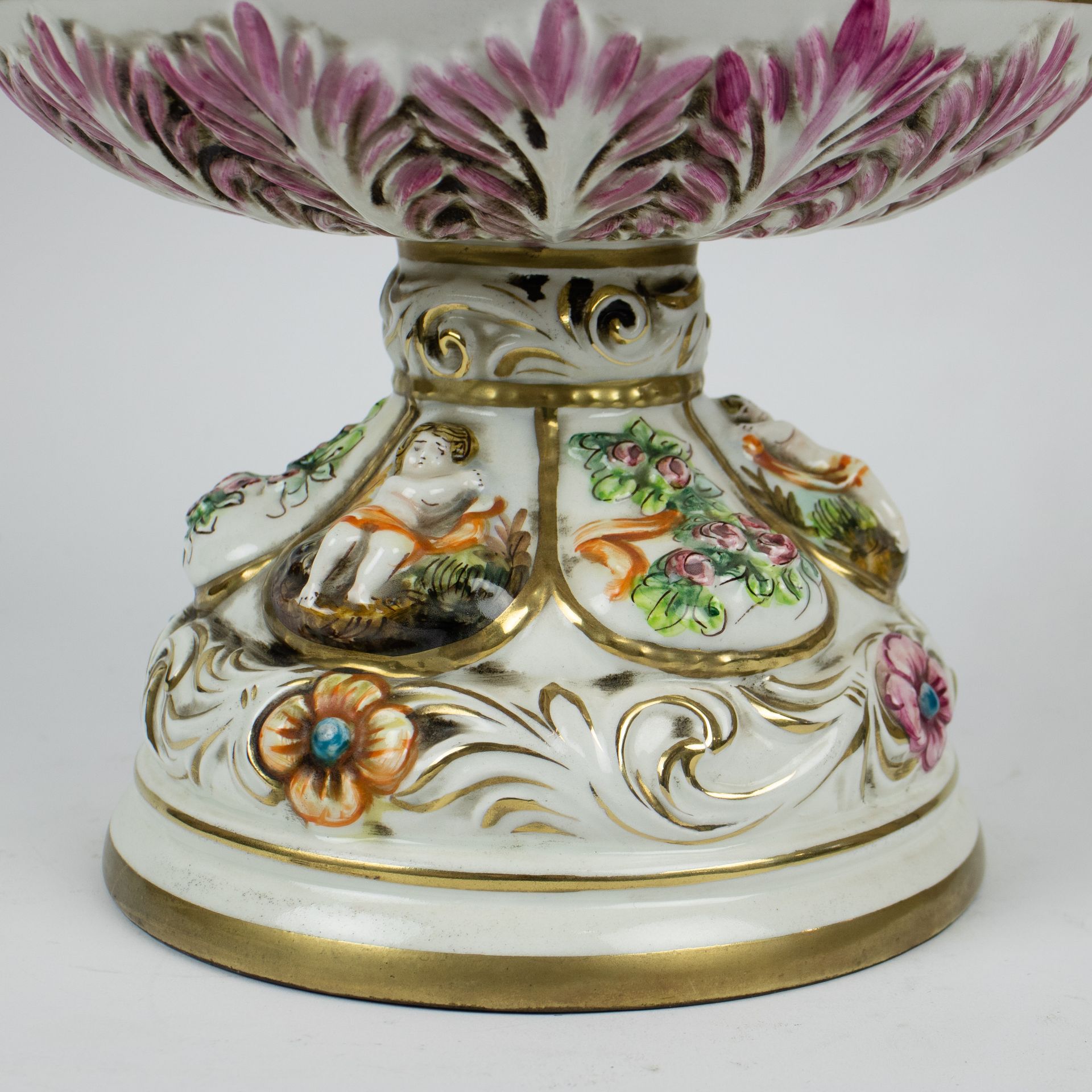 Richly decorated decorative jug Capo di Monti, marked - Bild 10 aus 14