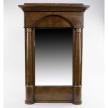 Empire style mahogany mirror with 2 columns