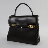 Delvaux Tempête MM brown calf leather handbag