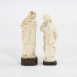 2 European figurines, sea animal ivory