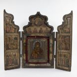 Exceptional 17th century triptych with Russian icons