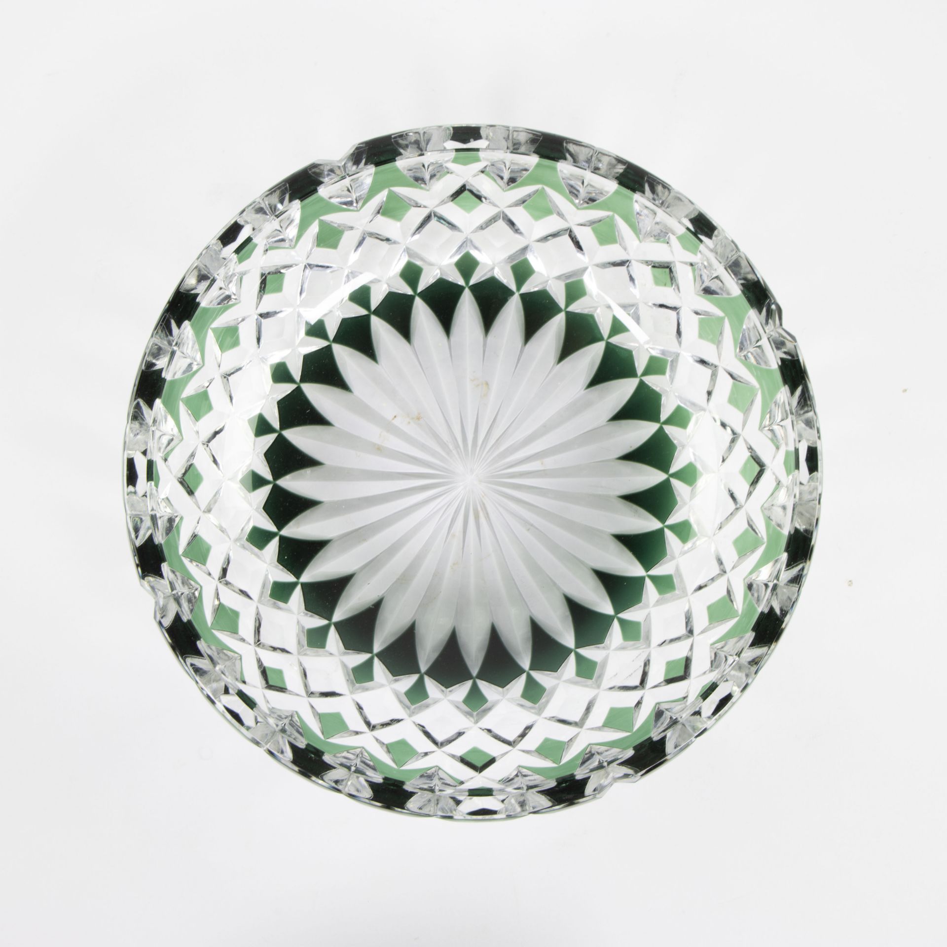 Val Saint Lambert double cut green crystal bowl - Bild 6 aus 7