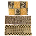 3 pieces velours du Kasaï textile fabric made in Kasai DRC