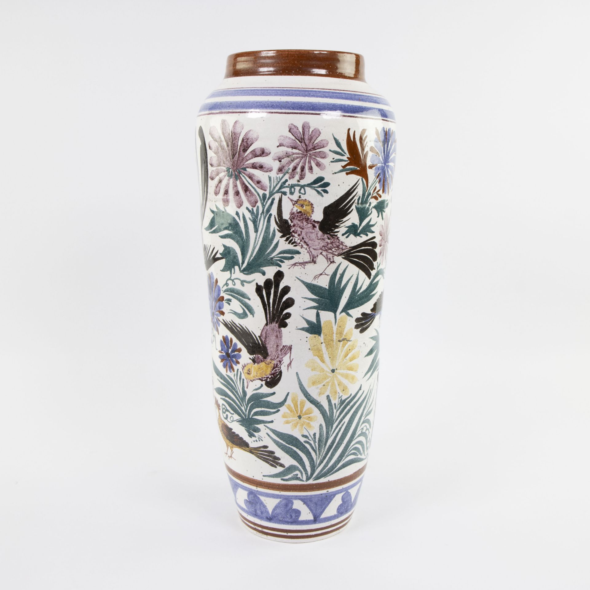 Joost Marechal, Kerammar Brugge - Large ceramic vase with floral decor - Bild 2 aus 7