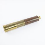 Antique extendable telescope in brass with fine leather