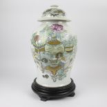 A Chinese lidded vase famille rose