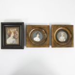 Collection of 3 miniatures, 2 of which are signed