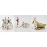Collection of antique porcelain figurines a.o. Meissen