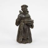 18th century Spanish statue of a priest with a book