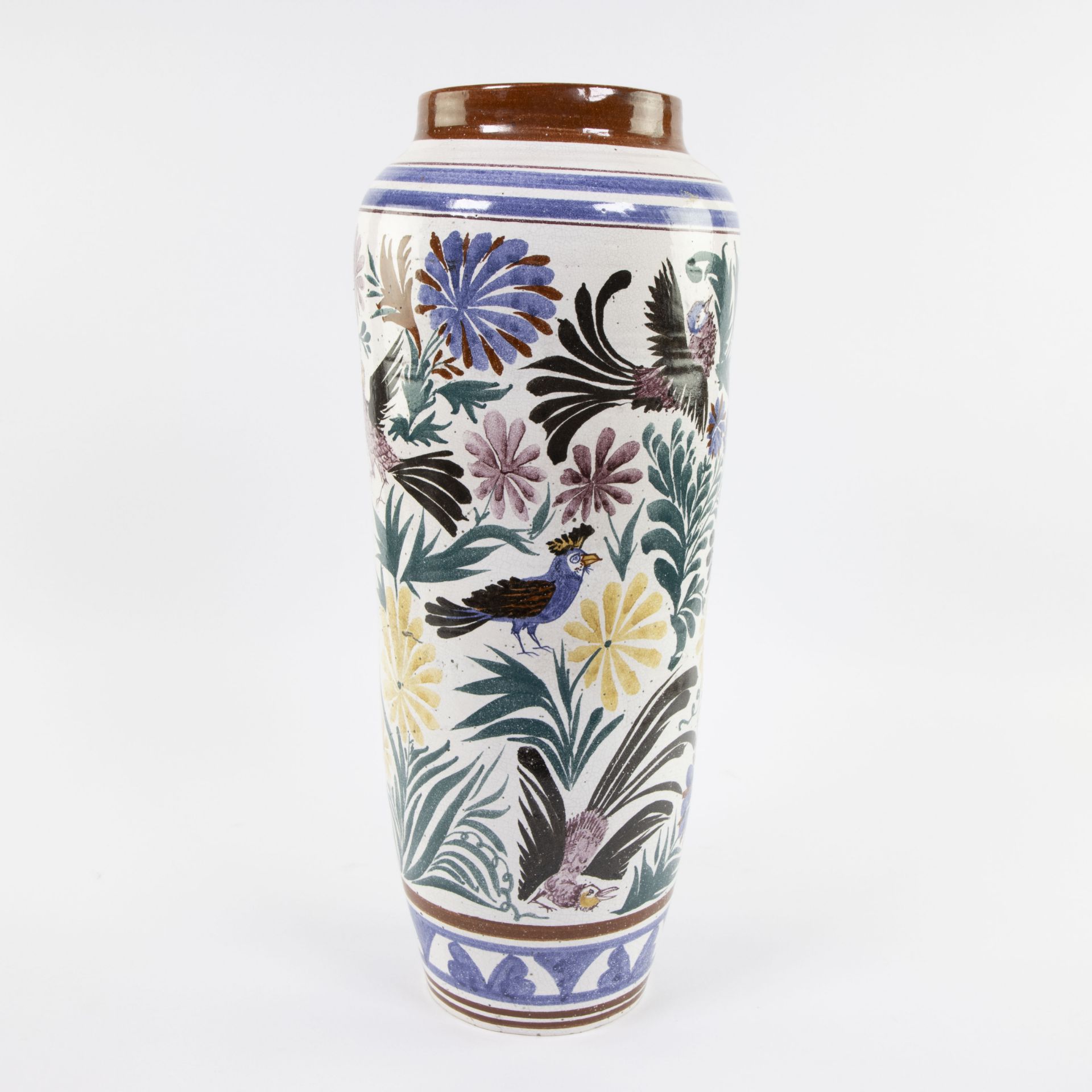 Joost Marechal, Kerammar Brugge - Large ceramic vase with floral decor - Bild 3 aus 7