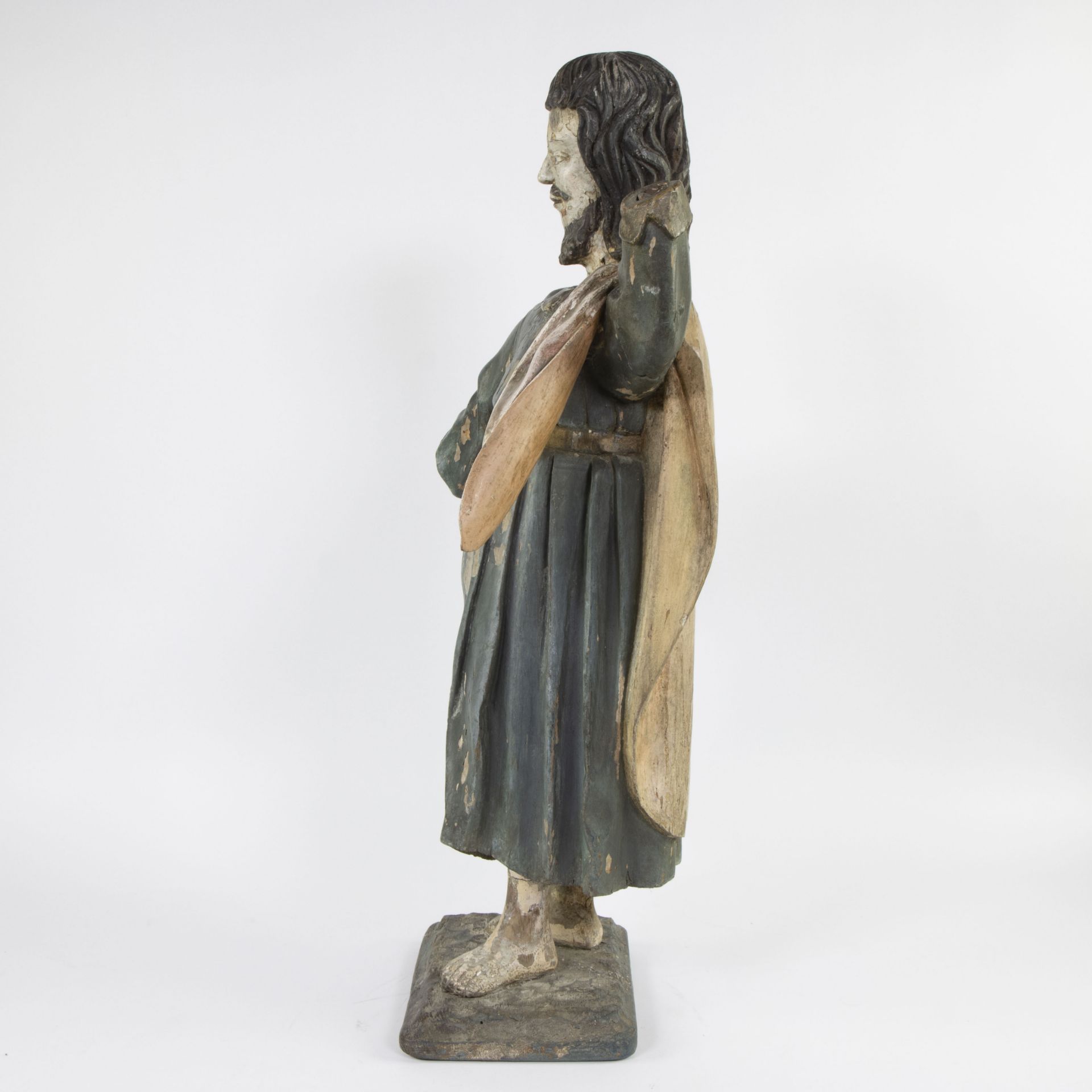 18th century statue of a Saint, original polychrome, Spanish or South America - Bild 2 aus 4