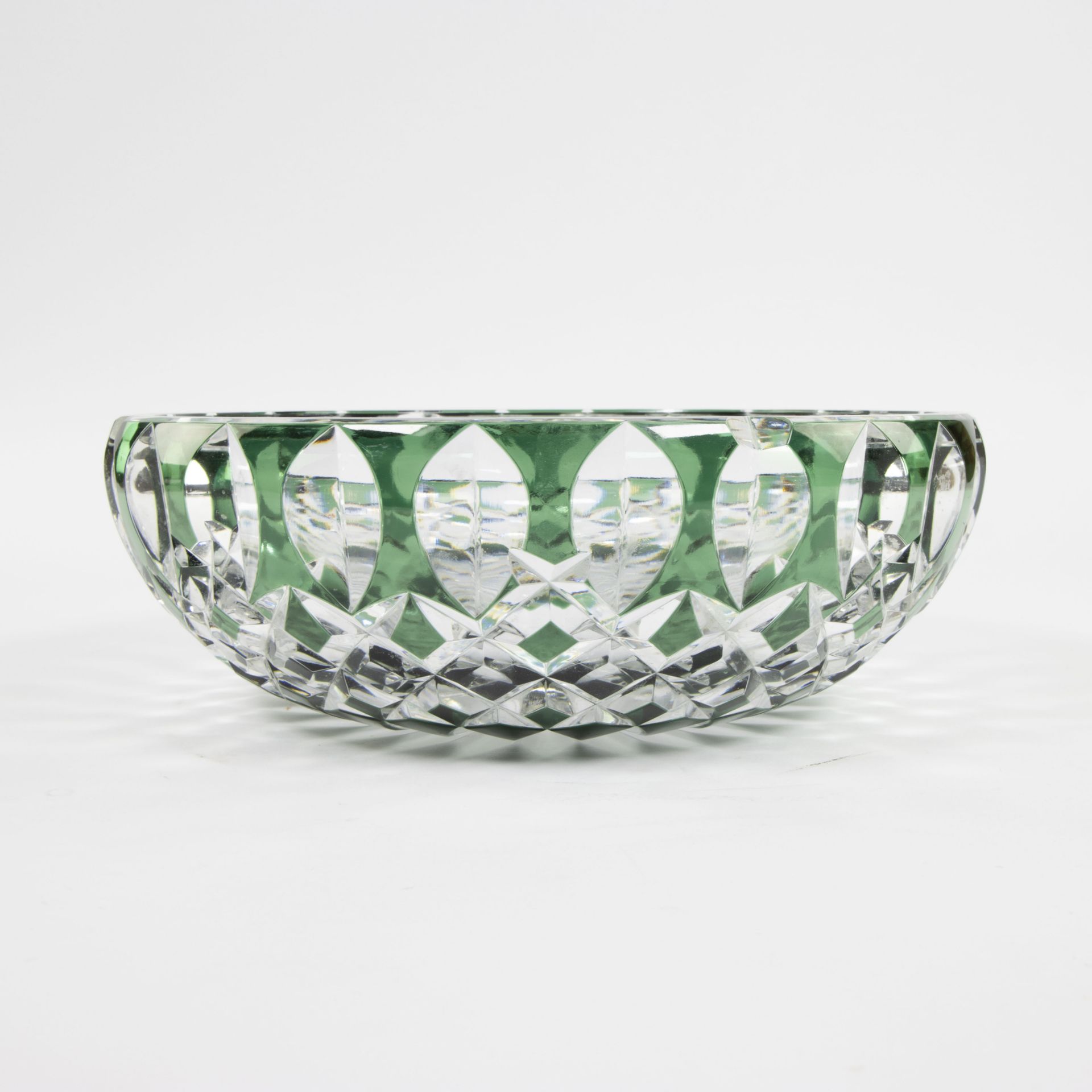 Val Saint Lambert double cut green crystal bowl - Bild 5 aus 7