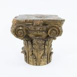 Ionic wooden capital with volutes and akant leaves