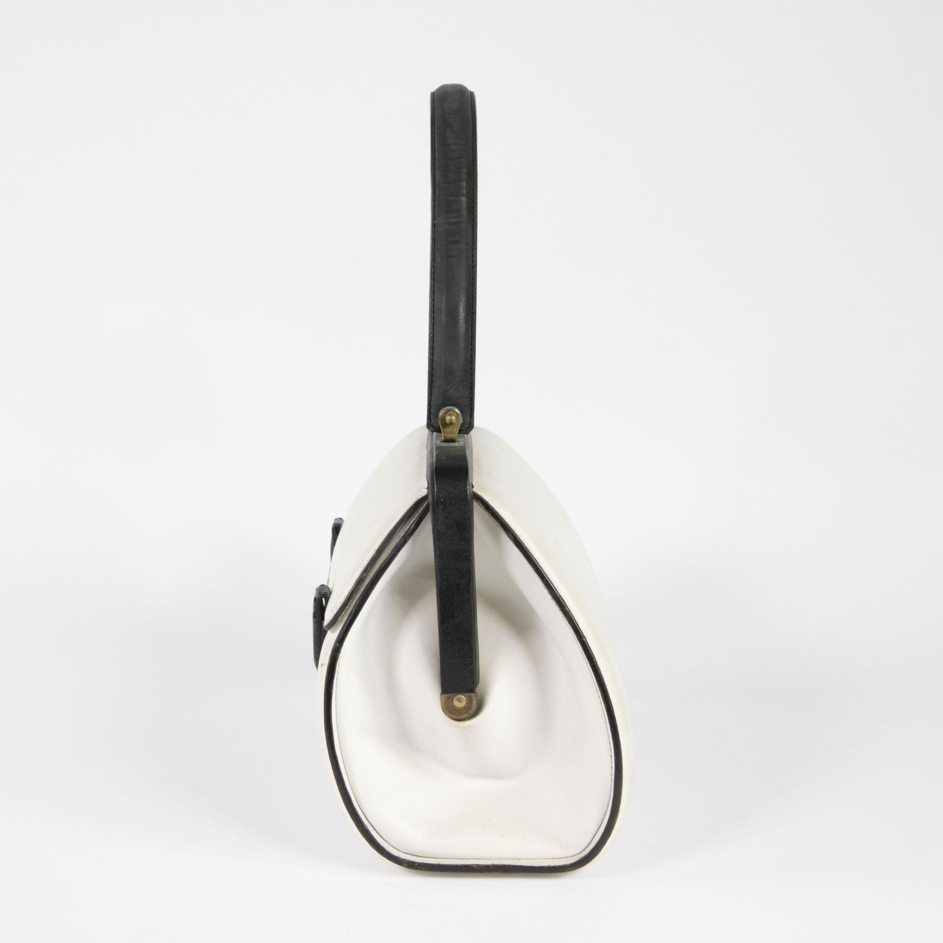 Lot Devaux leather black/white handbag model Touquet and leather pochette - Bild 7 aus 10