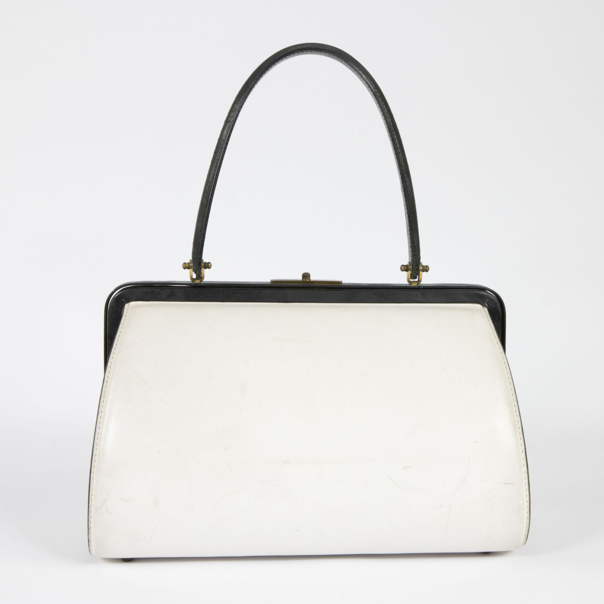 Lot Devaux leather black/white handbag model Touquet and leather pochette - Bild 8 aus 10