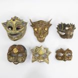 Collection of 6 masks signed by Pascal Yang