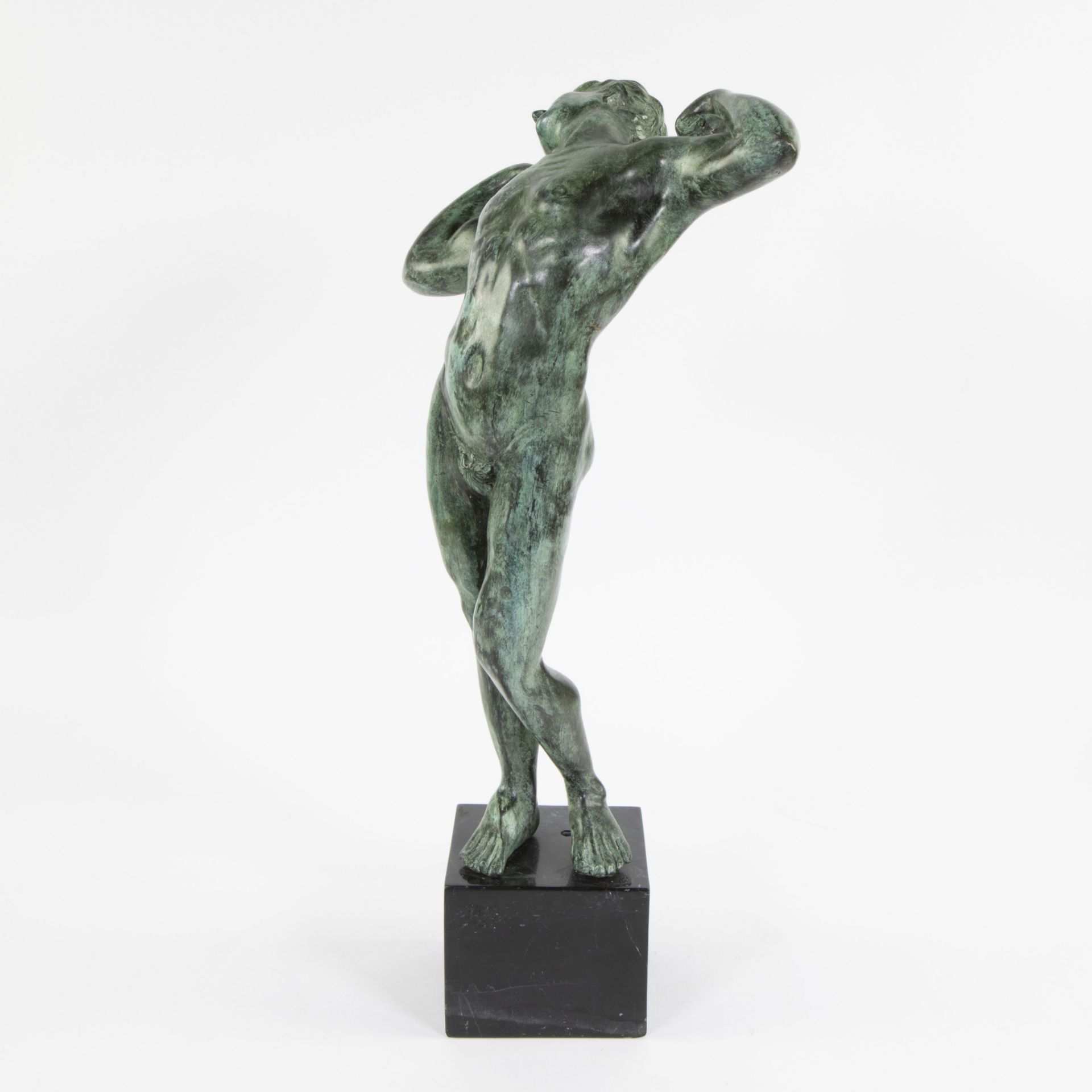 Art Deco green patinated bronze of a dancer - Bild 2 aus 5