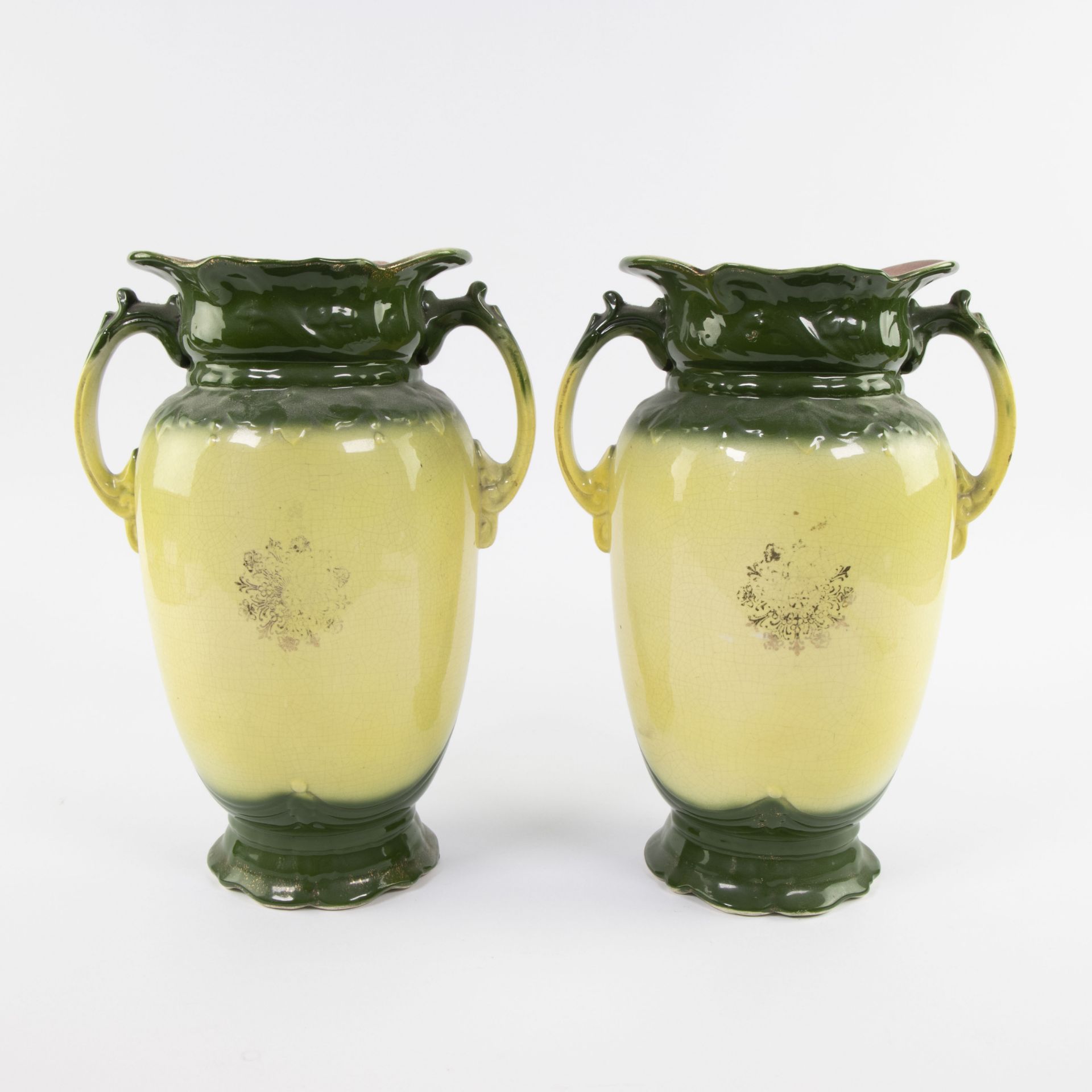 A pair earthenware vases Alton Towers Handcraft Pottery England, marked Alton Art Ware - Bild 5 aus 9