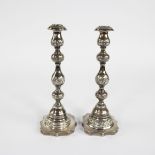 Pair of English candlesticks, with hallmarks