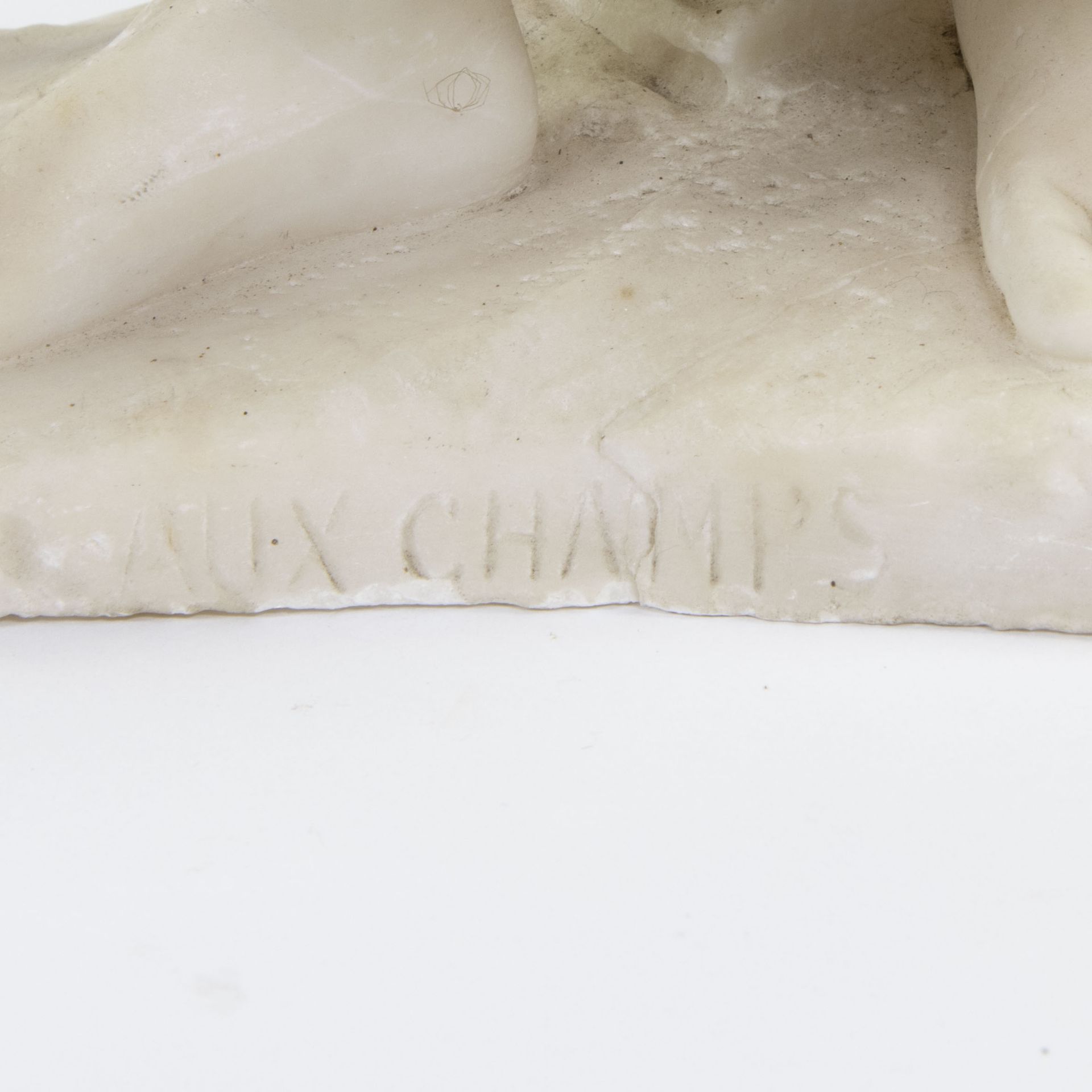 Sculpture in marble powder titled Aux Champs, signed - Bild 2 aus 6