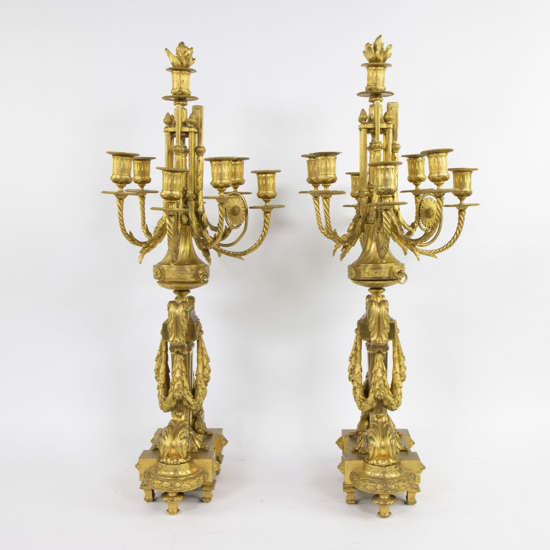 Mantel clock and candlesticks style Louis XV in gilded bronze Napoleon III period "Oudin in Marseill - Bild 11 aus 11