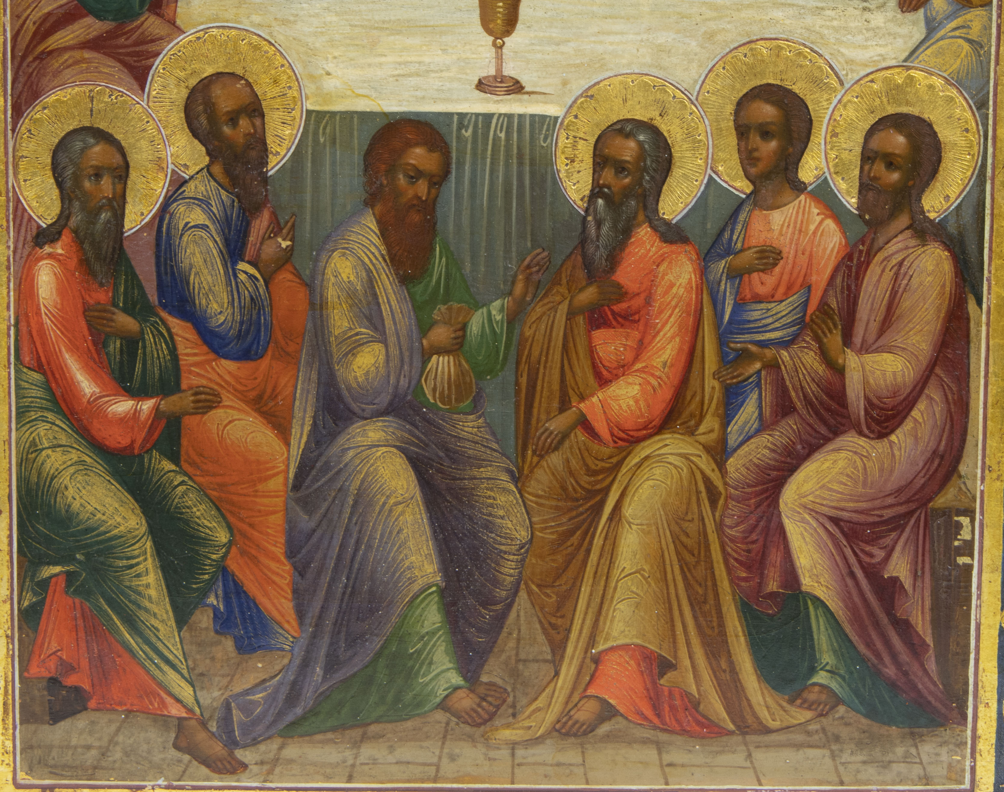 19th Century Icon Jesus and the 12 Apostles - Image 3 of 5