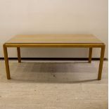 Vintage dining room table Van Den Berghe Pauwers (with added glass top) 1980s