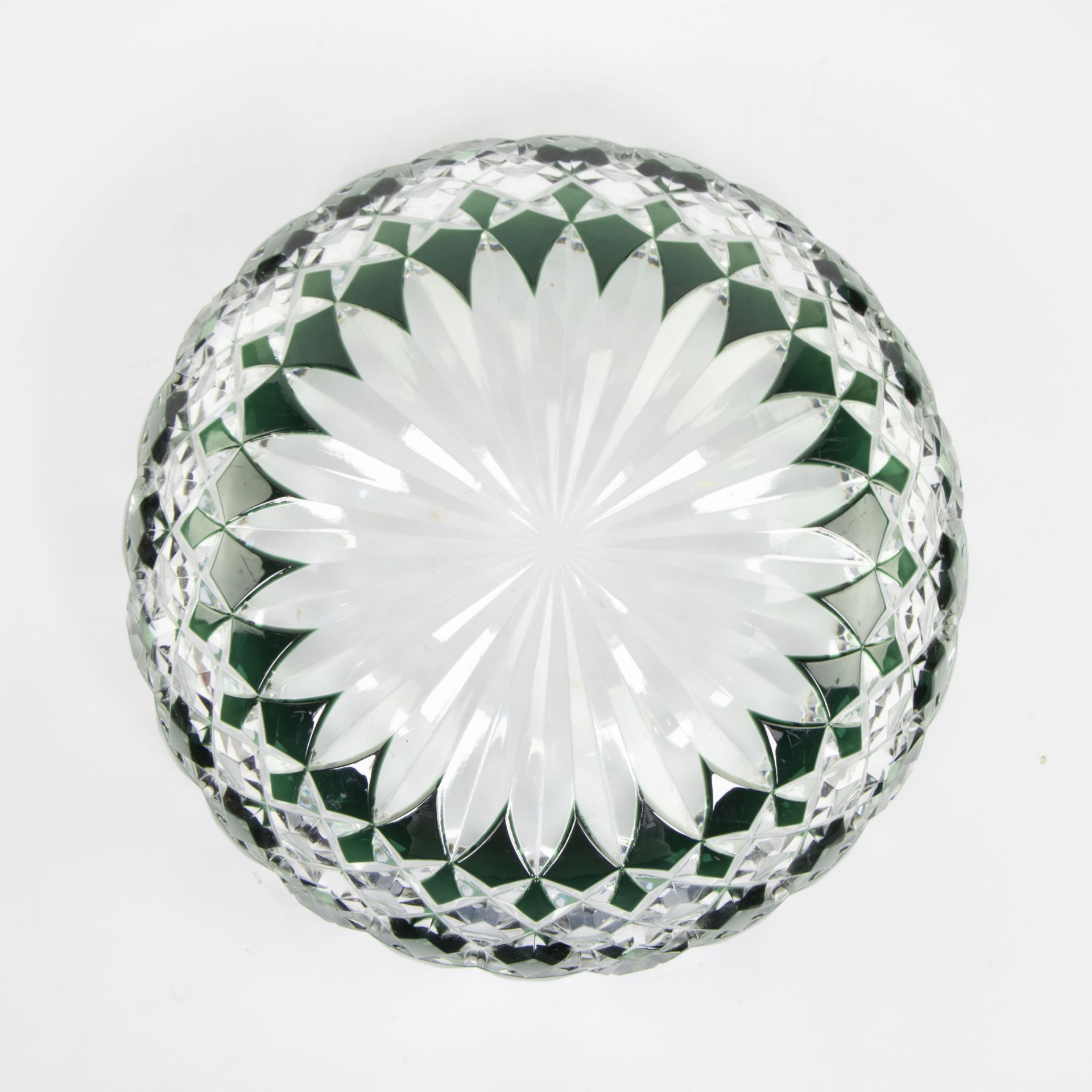 Val Saint Lambert double cut green crystal bowl - Bild 7 aus 7