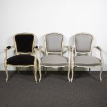 Collection of 3 Louis XV armchairs