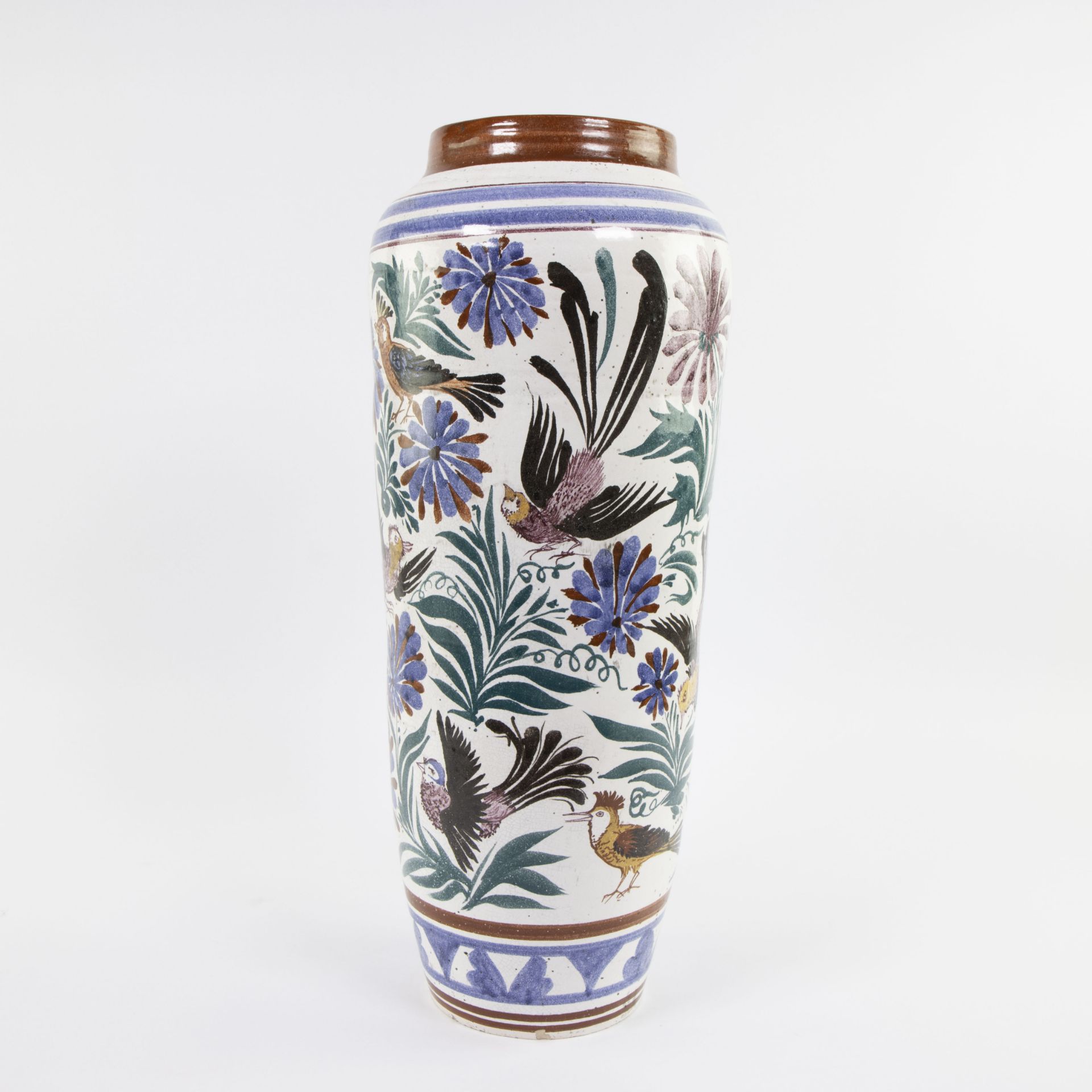 Joost Marechal, Kerammar Brugge - Large ceramic vase with floral decor