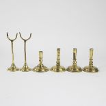 Lot of umbrella holders in brass from Ghent shop J Lanckmans (marked at the bottom)