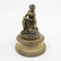 Gilt bronze of a sitting girl, not signed