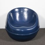 Lounge ball chair in blue produced by Meurop