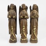 Lot of 3 19th century wooden angels