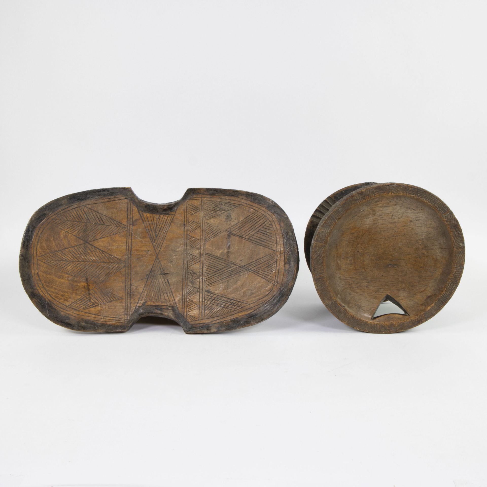 2 African stools including Mangbetu (portable on the belt) Democratic Republic of Congo - Bild 5 aus 5