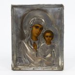 Antique Russian Icon depicting the Holy Virgin with child, 19th century