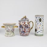 Collection of Asian porcelain, including a Chinese hat stand 19th century