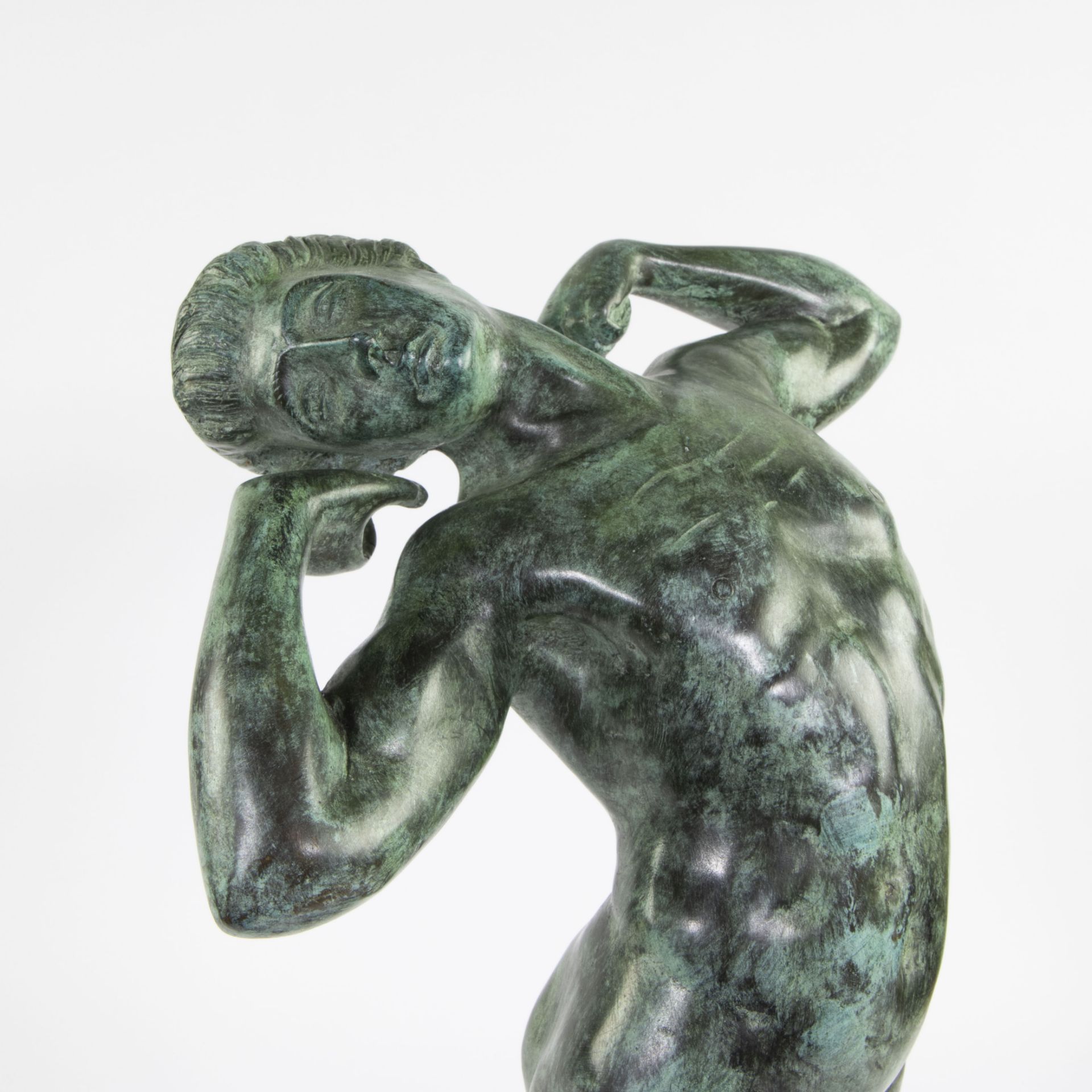 Art Deco green patinated bronze of a dancer - Bild 5 aus 5