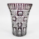 Val Saint Lambert Art Deco double cut crystal vase 1950s