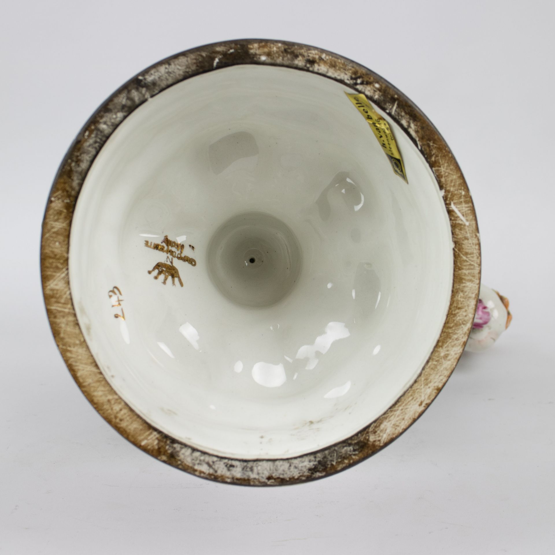 Richly decorated decorative jug Capo di Monti, marked - Bild 13 aus 14