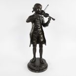 Bronze sculpture of a violin player signed Moreau