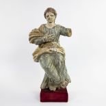 Floating angel with original polychrome 18th century Spanish or South America