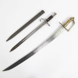 Collection of a bayonet with scabbard and French sword